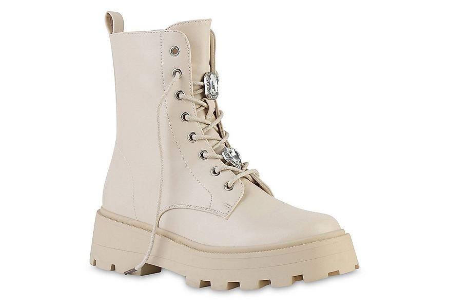 VAN HILL 841897 Schnürstiefelette Damen Schuhe mit Chunky-Sohle und Strassv günstig online kaufen