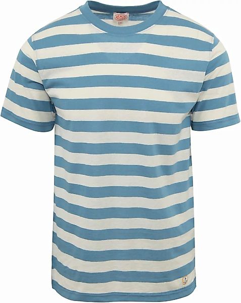 Armor-Lux T-Shirt Leinen Streifen Blau - Größe M günstig online kaufen