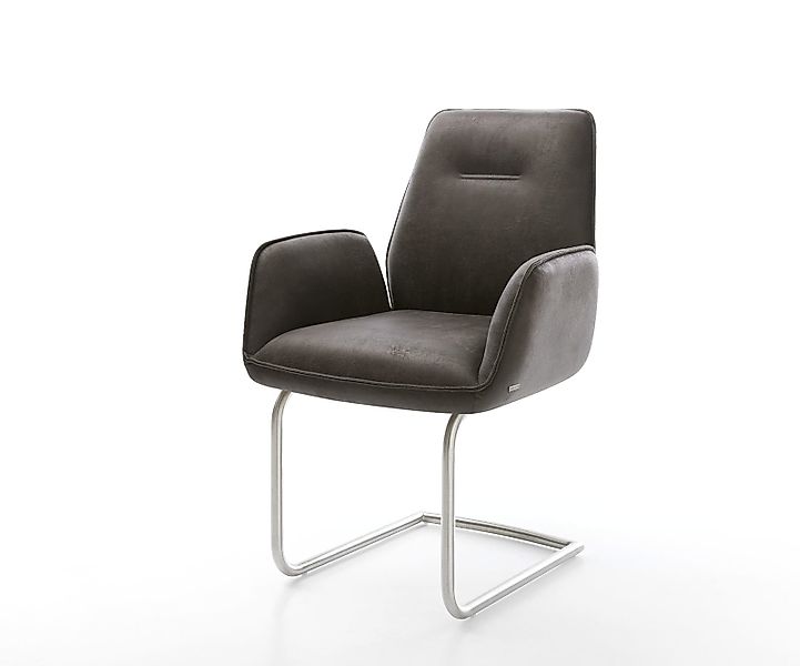 Freischwinger Zoa-Flex Mikrofaser Anthrazit Vintage Freischwinger rund Edel günstig online kaufen