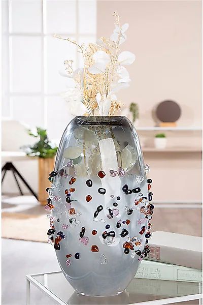 Casablanca by Gilde Tischvase »Vase Stones schwarz transparent«, (1 St.) günstig online kaufen
