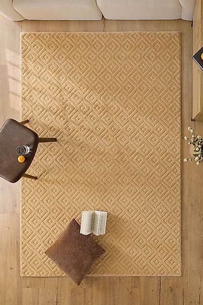 Wecon home Teppich "Castello TWO" rechteckig 7 mm Höhe Schurwolle, Kurzflor günstig online kaufen