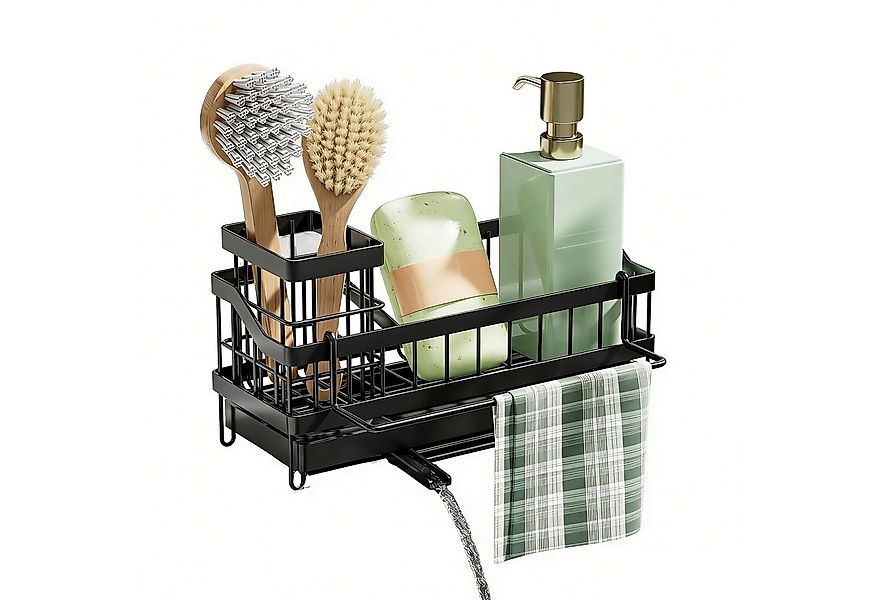 HEYHIPPO Küchenregal Wand- und Stand-Spülbeckenhalter Schwarz, abtropfend, günstig online kaufen