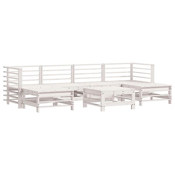 vidaXL 7-Tlg Garten-Lounge-Set Weiß Massivholz Kiefer 3186397 günstig online kaufen