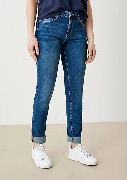 s.Oliver 5-Pocket-Jeans Jeans Betsy / Slim Fit / Mid Rise / Slim Leg Leder- günstig online kaufen