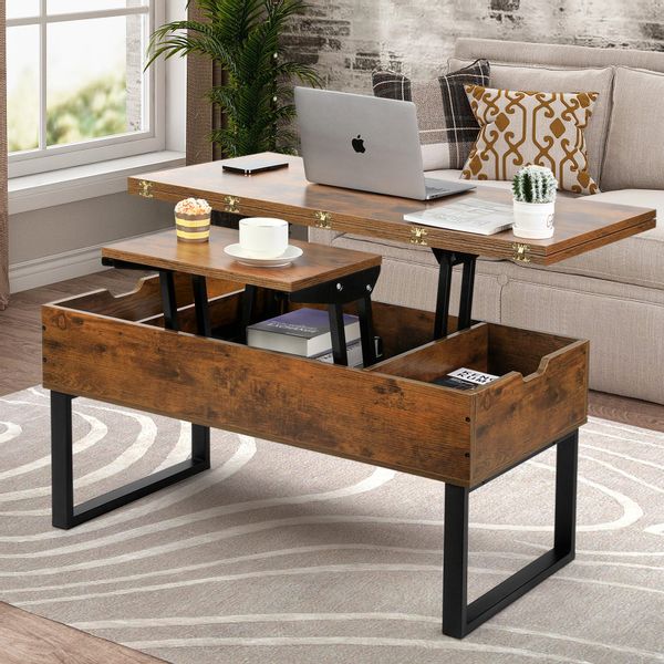 VOWNER Couchtisch 3-in-1 Mehrzweck-Wohnzimmertisch, höhenverstellbar, Essti günstig online kaufen