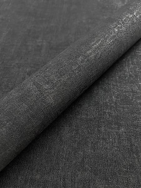 Bricoflor Einfarbige Vliestapete in Schwarz günstig online kaufen