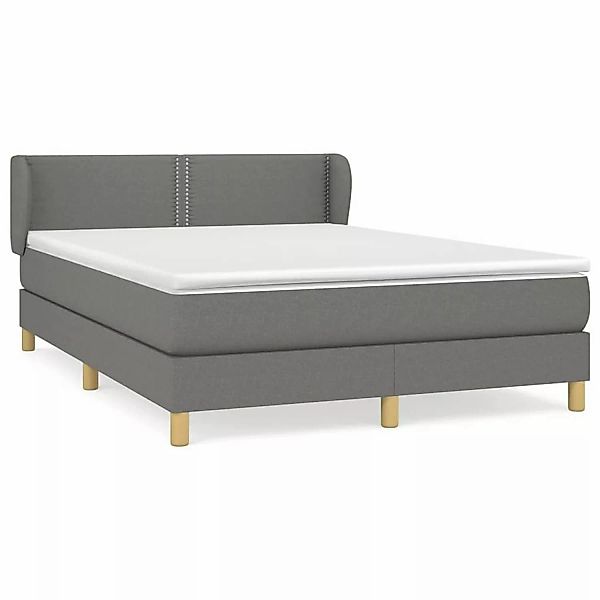 vidaXL Boxspringbett mit Matratze Dunkelgrau 140x190 cm Stoff1467275 günstig online kaufen