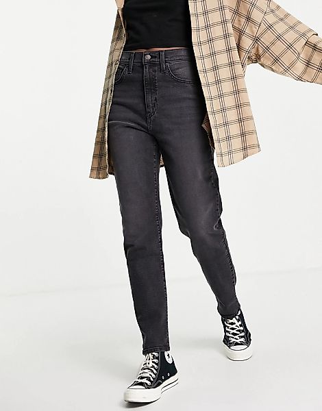 Levi's – Schwarze Mom-Jeans mit hoher Taille günstig online kaufen