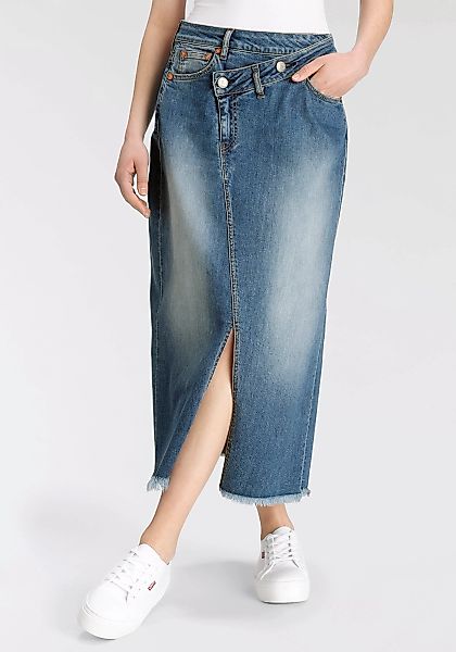 Herrlicher Jeansrock "Mäze Long Skirt Organic Denim", Mit Asymmetrischem Bu günstig online kaufen