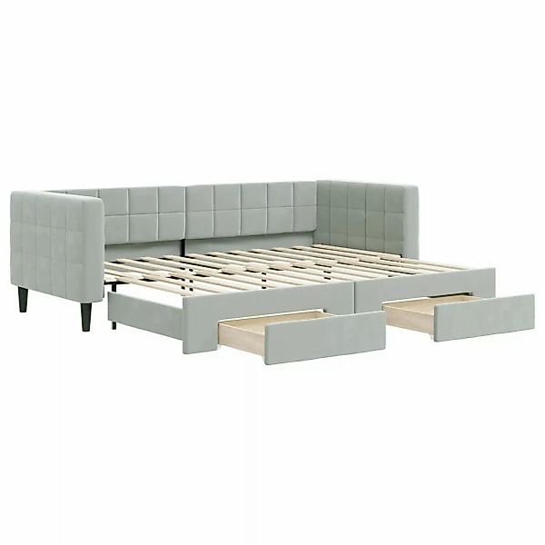 vidaXL Tagesbett Ausziehbar mit Schubladen Hellgrau 80x200 cm Samt1886497 günstig online kaufen