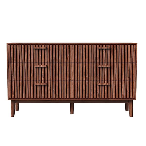 PXloue Kommode Massivholz  mit 6 Schubladen-Sideboard für Wohnzimmer 100x34 günstig online kaufen