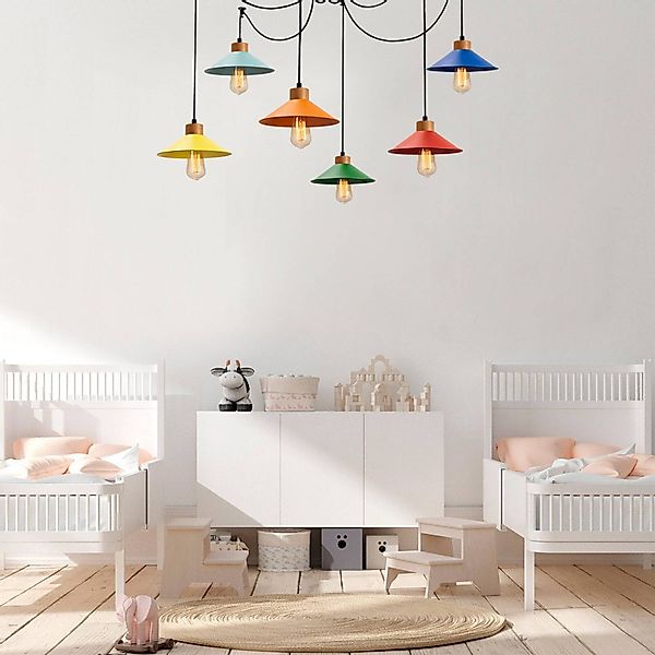 Hängeleuchte Manavgat, 6-flammig, Multicolour, Länge 144 cm günstig online kaufen