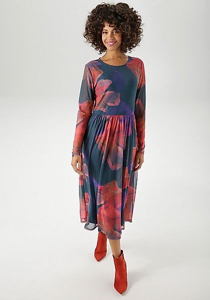 Aniston CASUAL Midikleid mit großflächigen Batik-Blüten bedruckt günstig online kaufen