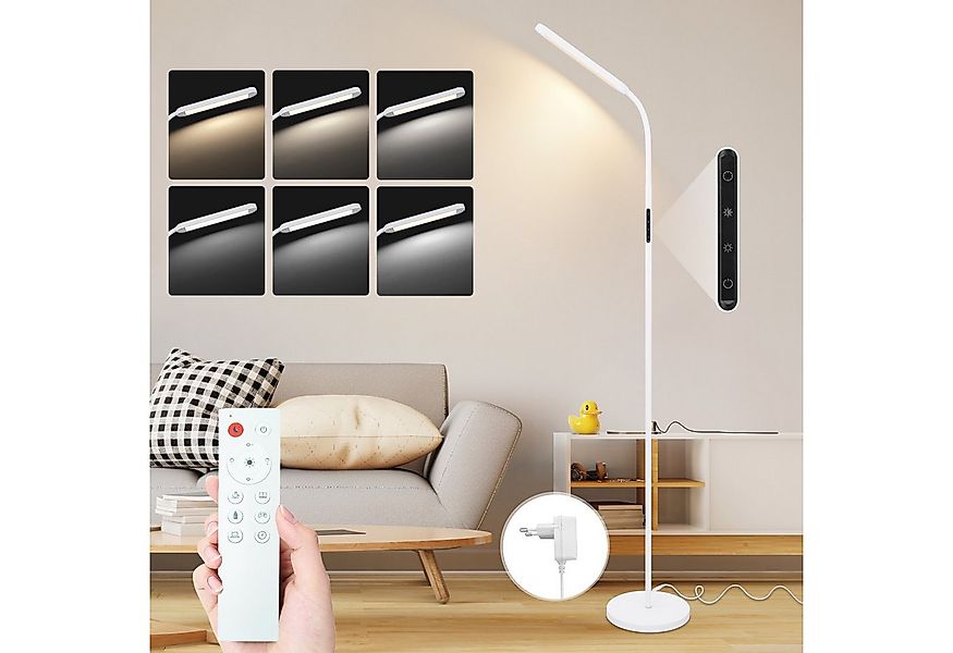 ZMH LED Stehlampe Wohnzimmer Dimmbar Schwarz/Weiß Stehlampe 11W 360° Flexib günstig online kaufen