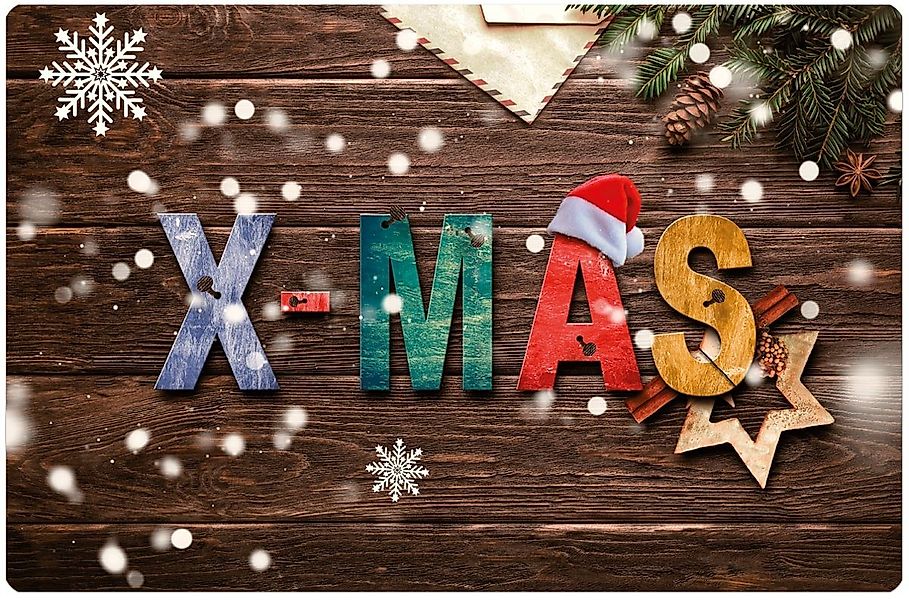 matches21 HOME & HOBBY Platzset Tischsets Weihnachten XMAS Holz Tischunterl günstig online kaufen