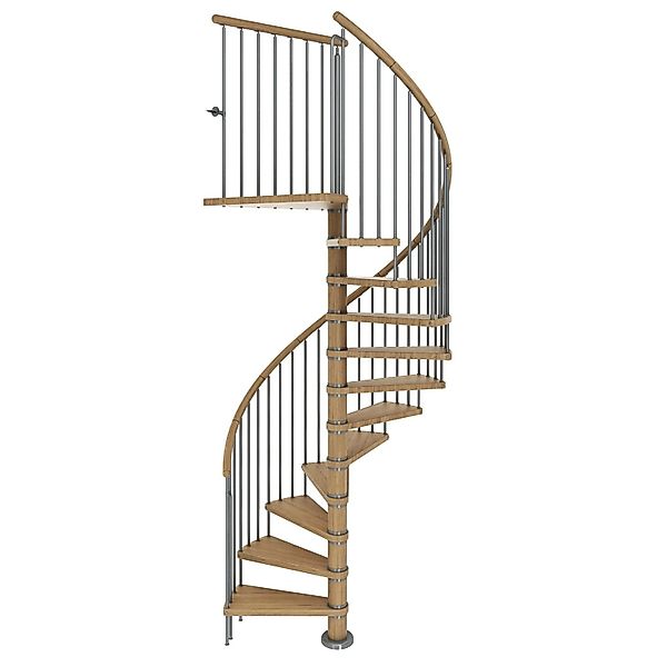Dolle Spindeltreppe Winnipeg Eiche geölt Ø 140 cm 14 Stufen Eiche FSC® günstig online kaufen