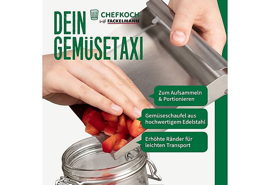 Chefkoch trifft Fackelmann Schaufel Edelstahl Gemüseschaufel, Küchenhelfer, günstig online kaufen