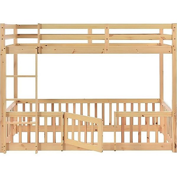 TavilaEcon Etagenbett Kinderbett Holzbett mit Zäune und Türchen, rechtwinkl günstig online kaufen
