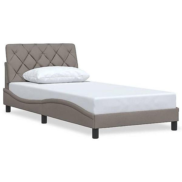 vidaXL Bett Bettgestell ohne Matratze Taupe 100x200 cm Stoff günstig online kaufen