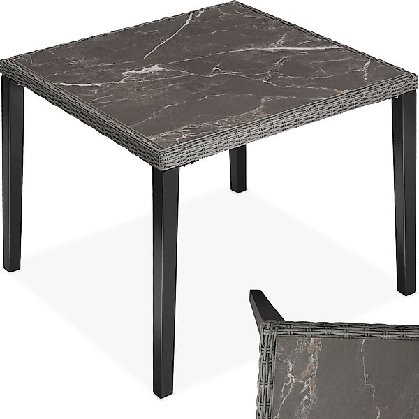 tectake Gartentisch Rattan Tisch (1-St., 1 günstig online kaufen