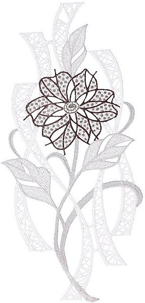 W. Reuter & Sohn - Plauener Spitze® Fensterbild Fensterbild "Moderne Blüte" günstig online kaufen