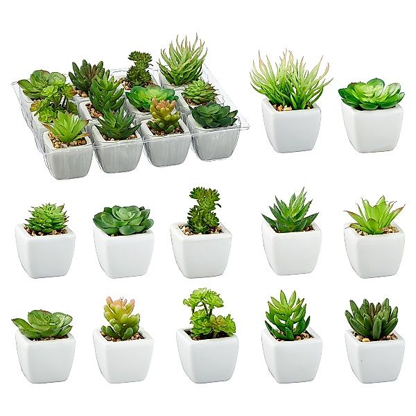 3er Set Kunstblume Sukkulente Grün im Topf günstig online kaufen