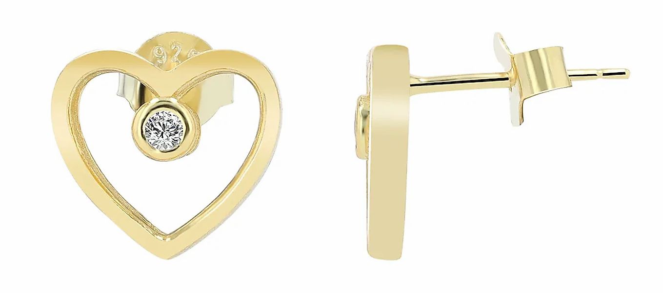 Adelia´s Paar Ohrhänger "Damen Ohrringe – Ohrstecker Herz aus 925 Silber" I günstig online kaufen