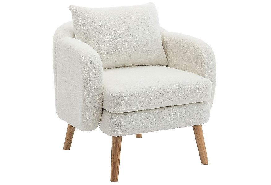 Merax Sessel mit Zierkissen und Massivholzbeine, Loungesessel, Einzel Loung günstig online kaufen
