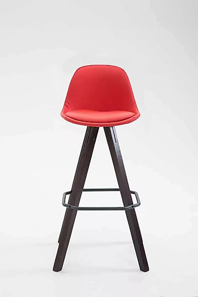 Barhocker Franklin Vollgepolstert Kunstleder Square Cappuccino (eiche) Rot günstig online kaufen