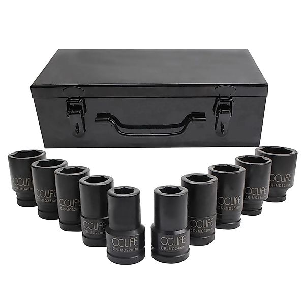 CCLIFE 3/4 Zoll Kraft Schlagschrauber Nüsse 10tlg Sechskant Nuss Schlagnuss günstig online kaufen