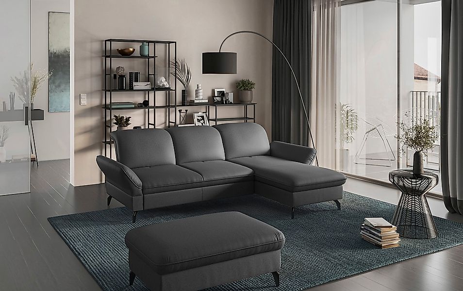 sit&more Ecksofa »Leandro L-Form«, Wahlweise mit Bett-, Kopfteil - und Arml günstig online kaufen
