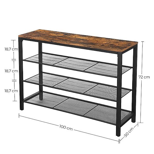 VASAGLE Schuhregal Schuhschrank, Schuhablagen, Metallgestell, Höhe günstig online kaufen