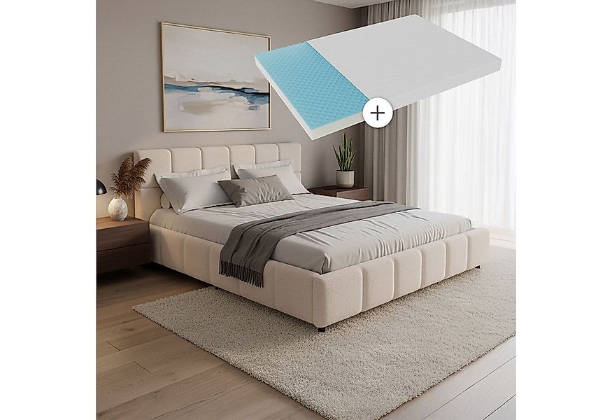 Juskys Polsterbett Florenz, Bubble Design, bis 500 kg belastbar, Pflegeleic günstig online kaufen