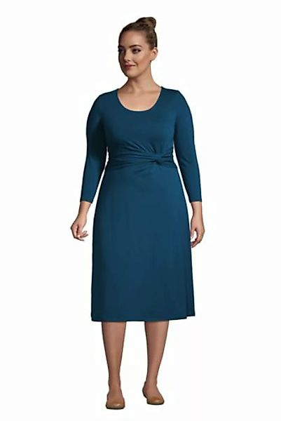 Jerseykleid mit Knoten und 3/4-Ärmeln in großen Größen, Damen, Größe: 48-50 günstig online kaufen