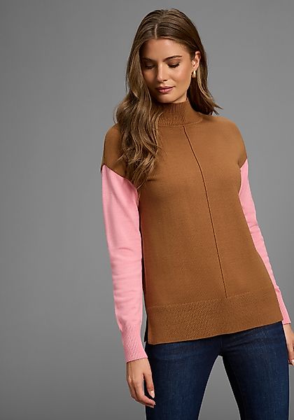 HECHTER PARIS Rollkragenpullover mit Kontrastarm - günstig online kaufen