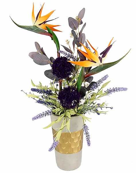 Kunstblume Gesteck aus Strelitzie, Allium und Lavendel, I.GE.A., Höhe 70 cm günstig online kaufen