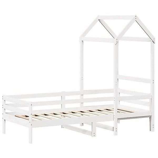 vidaXL Bett Tagesbett mit Dach Weiß 90x200 cm Massivholz Kiefer günstig online kaufen