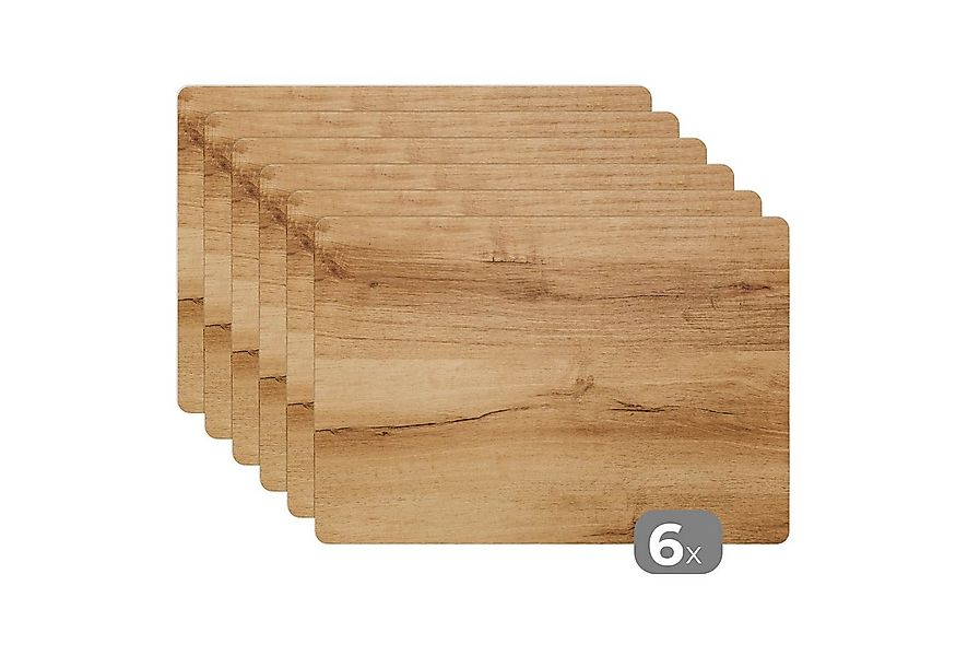 MuchoWow Platzset Holzoptik/print - Braun - Holz, (6-St), Platzsets, Tischs günstig online kaufen