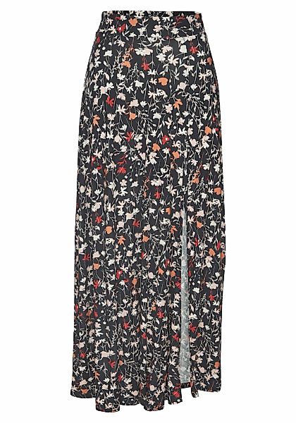 LASCANA Maxirock mit Alloverdruck, Jerseyrock mit Blätterdruck günstig online kaufen