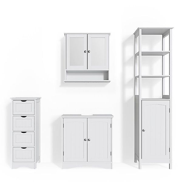 Vicco Badmöbel-Set Bianco, Weiß, 4 Teile, günstig online kaufen