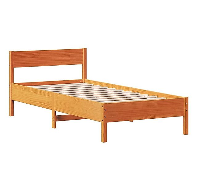 vidaXL Bett Massivholzbett ohne Matratze Wachsbraun 75x190 cm Kiefernholz günstig online kaufen