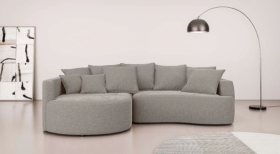 Home affaire Ecksofa "Kahekili, Schlafsofa mit Bettkasten, Maße B/T/H: 255/ günstig online kaufen