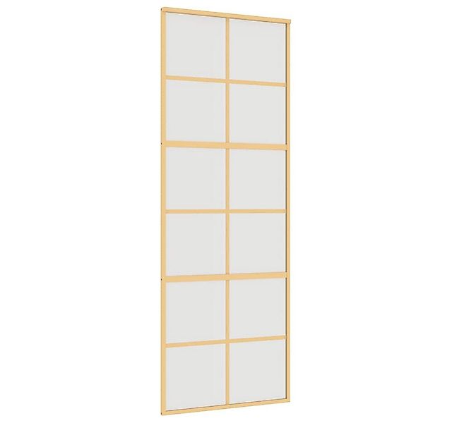 vidaXL Haustür Schiebetür Golden 76x205 cm Matt ESG-Glas und Aluminium (1-S günstig online kaufen