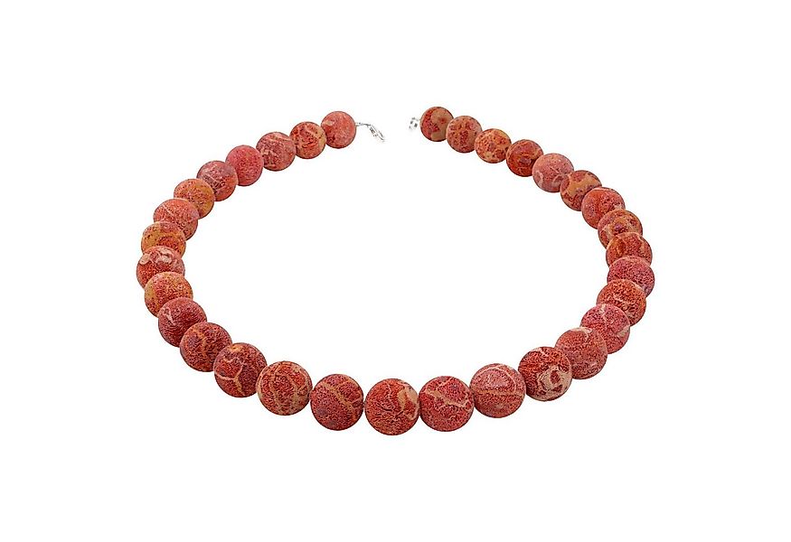Schmuck Krone Collier Kette aus echten Korallen, rot-orange, Silber 925 günstig online kaufen