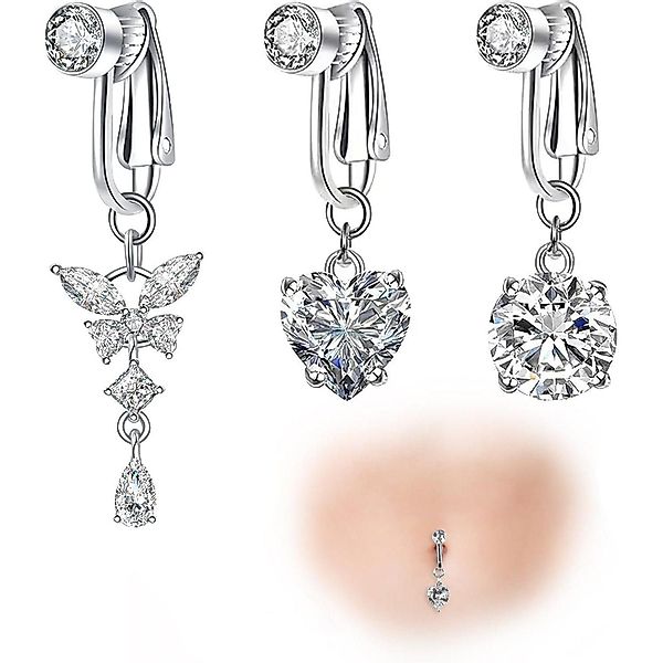 Moosono Bauchnabelpiercing Fake Bauchnabelpiercing mit Kristallkugel günstig online kaufen