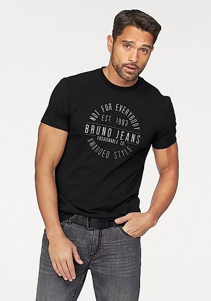 Bruno Banani T-Shirt Kurzarm, schmal geschnitten, bedruckt, aus Baumwollmis günstig online kaufen