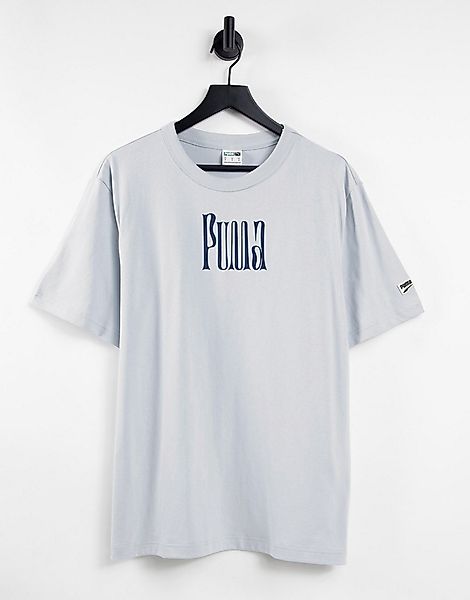 Puma – Downtown – T-Shirt in Grau mit Logo günstig online kaufen