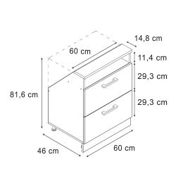Vicco Unterschrank R-Line, Anthrazit Hochglanz/Goldkraft Eiche, günstig online kaufen
