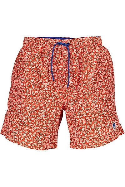 North Sails Badeshorts Herren Bade-Boxershorts Rot mit Muster - Bio-Baumwol günstig online kaufen