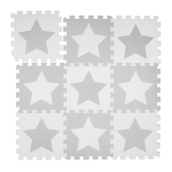 relaxdays Spielmatte Puzzlematte Sterne hellgrau (Set, günstig online kaufen